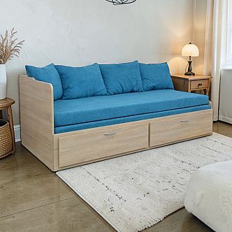 Postel MARKO (F) 90cm, s roštem a s úložným prostorem - lamino 18 mm