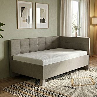 Válenda MARY 140 cm s roštem, matrací a úložným prostorem