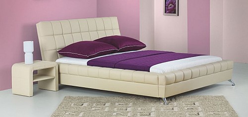 Moderně prošitá postel BONITA 160x200 cm Ekokůže černá