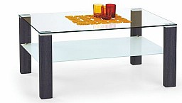 Konferenční stolek SIMPLE MDF wenge / sklo / mléčné sklo / chrom