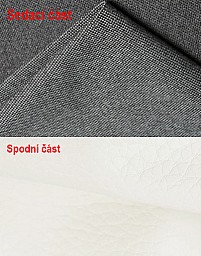 Moderní rozkládací pohovka GABI s opěrnými polštáři ekokůže bílá / Inari 96 šedá