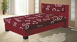 Čalouněná postel ALICIE 170 cm vč. roštu, matrace a ÚP červená/vzor