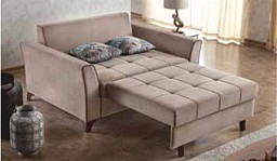 Dvoumístné rozkládací sofa IDEA - čalouněné Hnědá