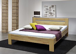 Masivní manželská postel TIBOR 1 160x200 cm bez roštu a ÚP Buk