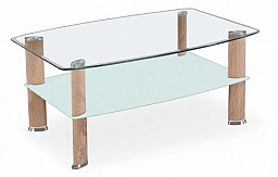 Konferenční stolek ASTRA dub Sonoma / sklo / mléčné sklo / chrom