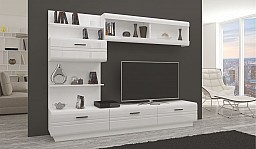 Luxusní obývací stěna AXIMA  bílá lesk/bílá