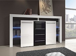 Moderní TV stolek RIVA II PLUS  bílá  / černá