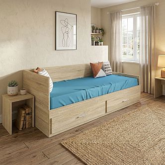 Postel MARKO (R) 90cm, s roštem a s úložným prostorem - lamino 16 mm