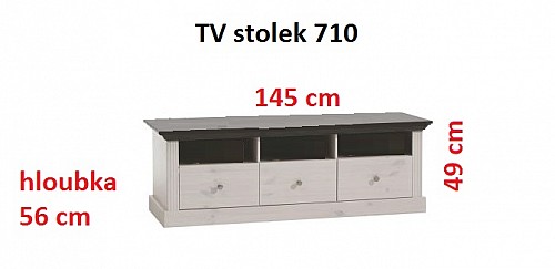 TV stůl MONAKO 710 bor bělený
