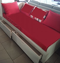 Rozkládací postel s přistýlkou MARKO 90x200 cm včetně roštu Bílá