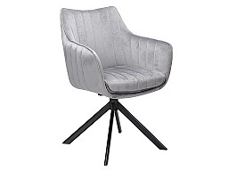 Židle ALZA  - otáčivá (S) nohy černé / látka bluvel 14 šedá