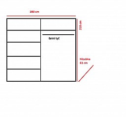 Šatní skříň MULTI 35 203 cm bílá / dveře bílé lamino