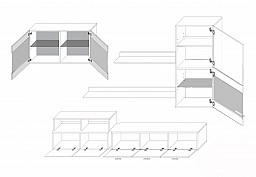 Moderní obývací stěna s dostatkem úložného prostoru LOGO 2 Bílá lesk / bílá