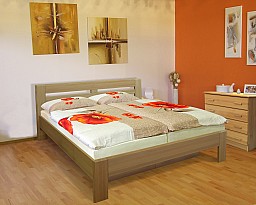 Masivní manželská postel EMILY 180 x 200 cm vč. roštu a ÚP buk