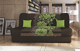Designová pohovka JAS s rozkladem a úložným prostorem Zelený květ