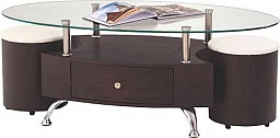 Konferenční stolek STELLA MDF wenge / sklo / chrom