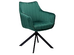 Židle ALZA  - otáčivá (S) nohy černé / látka bluvel 78 zelená