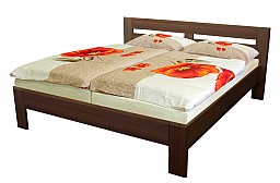 Masivní manželská postel EMILY 180 x 200 cm vč. roštu a ÚP tmavý ořech