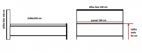Čalouněná postel PISA 160x200 cm avra 5 sv.hnědá