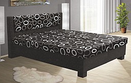 Čalouněná postel NIKOL 120 cm vč. roštu, matrace a ÚP černá/vzor